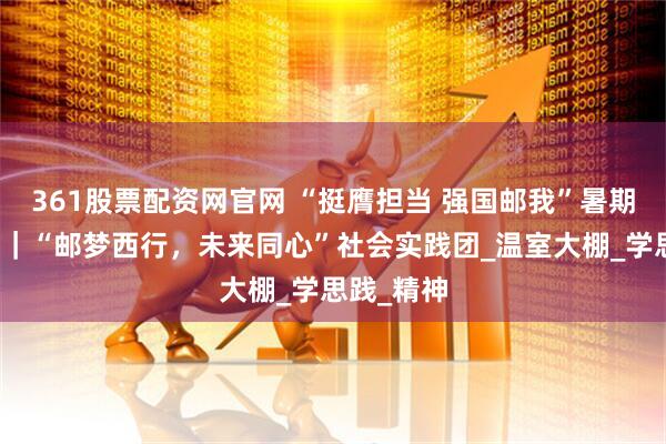 361股票配资网官网 “挺膺担当 强国邮我”暑期社会实践｜“邮梦西行，未来同心”社会实践团_温室大棚_学思践_精神