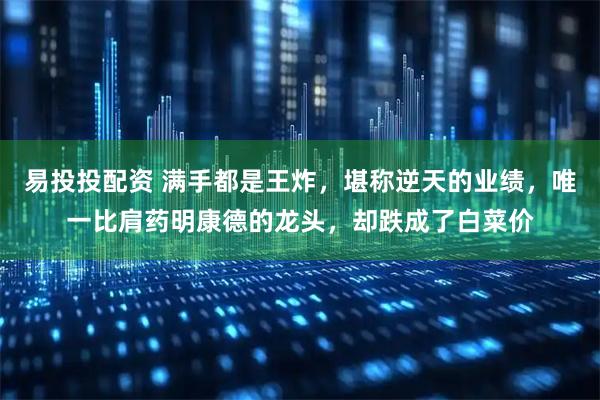 易投投配资 满手都是王炸，堪称逆天的业绩，唯一比肩药明康德的龙头，却跌成了白菜价